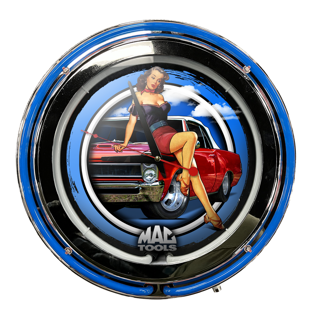 Z0089NOV Pinup Neon Clock
